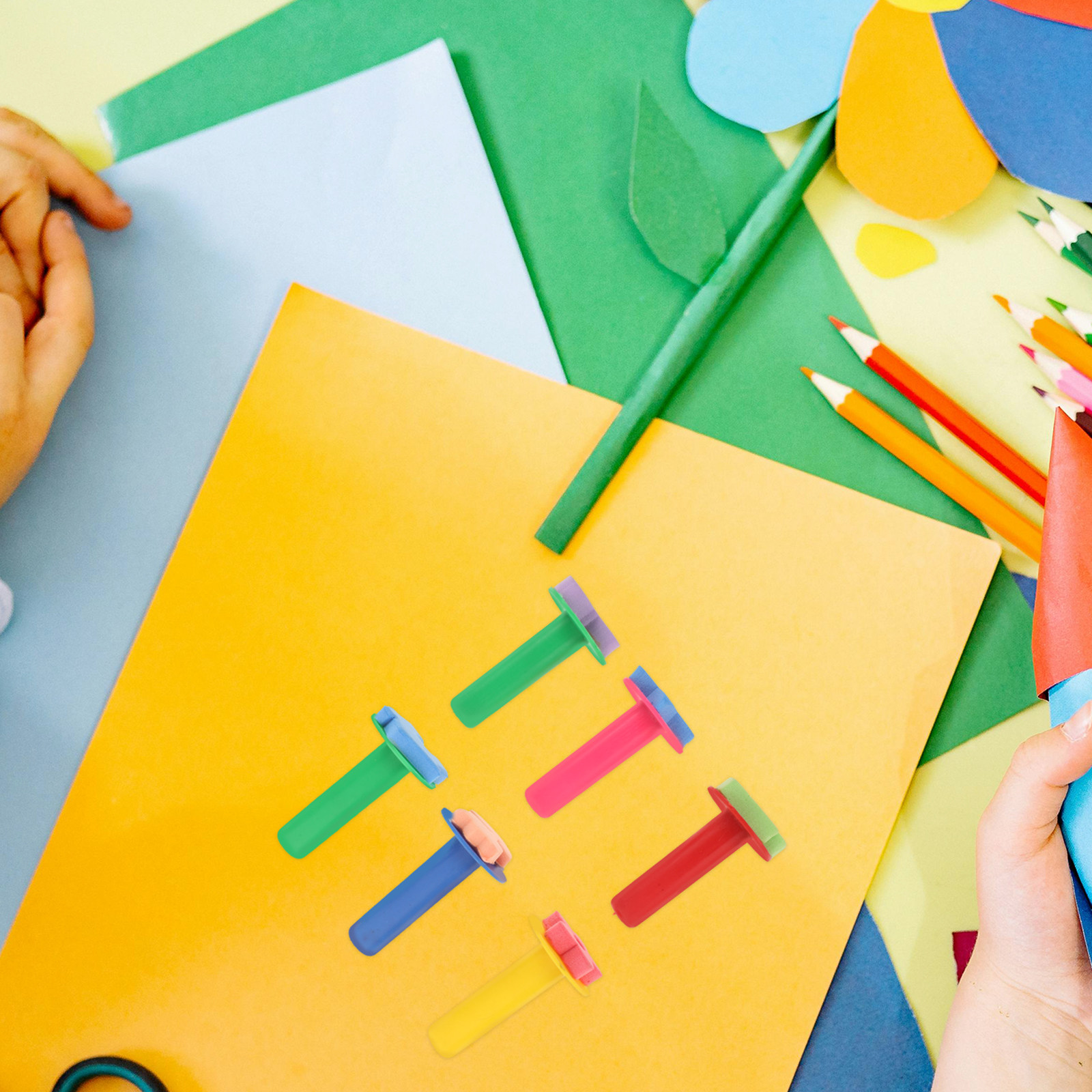 Kids Education Tools - 6 szt. Zestaw gąbkowych stempli dla