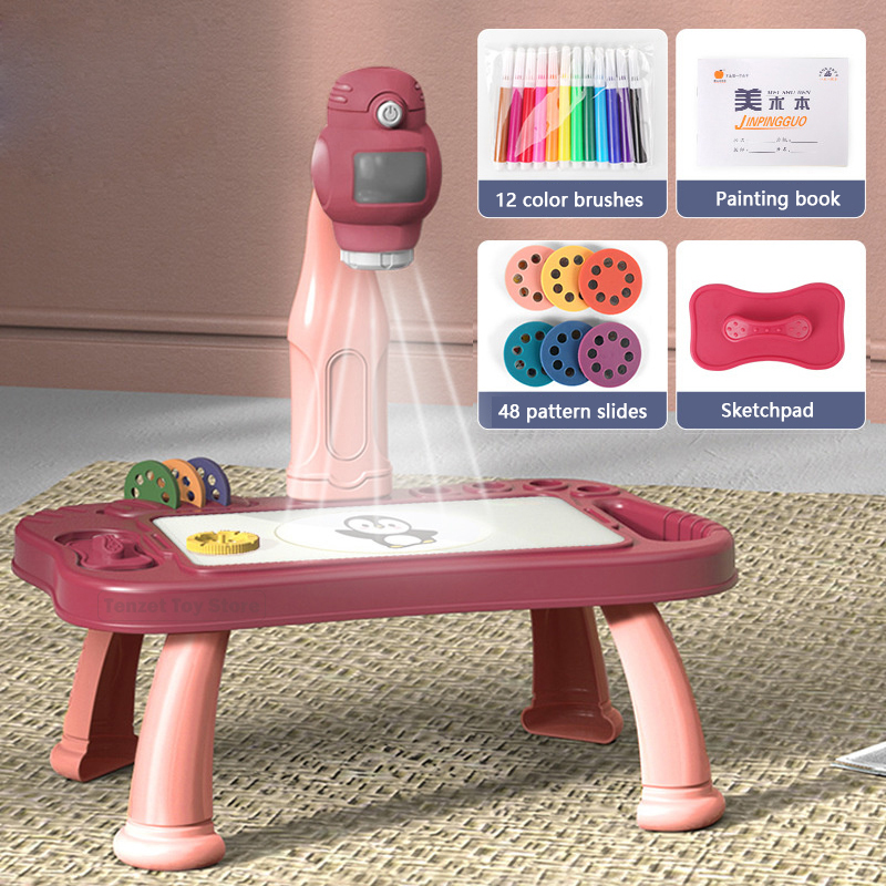 Kids Education Tools - Inteligentny projektor dzieci malowanie zestaw stołowy