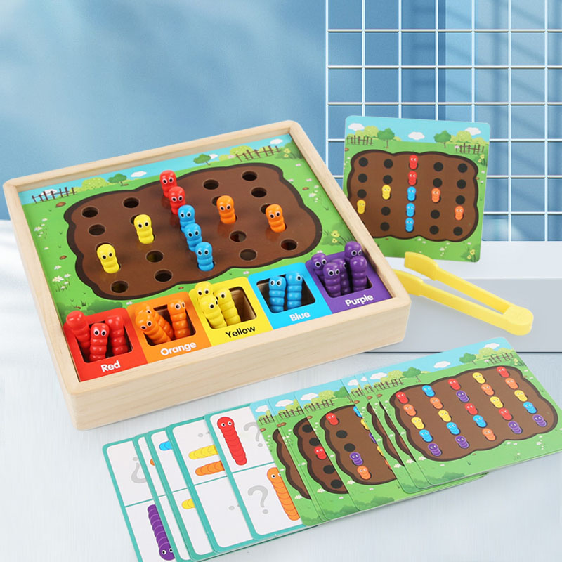 Kids Educational Game 3 - Kolorowa klasyfikacja Montessori Łapanie robaków Gra