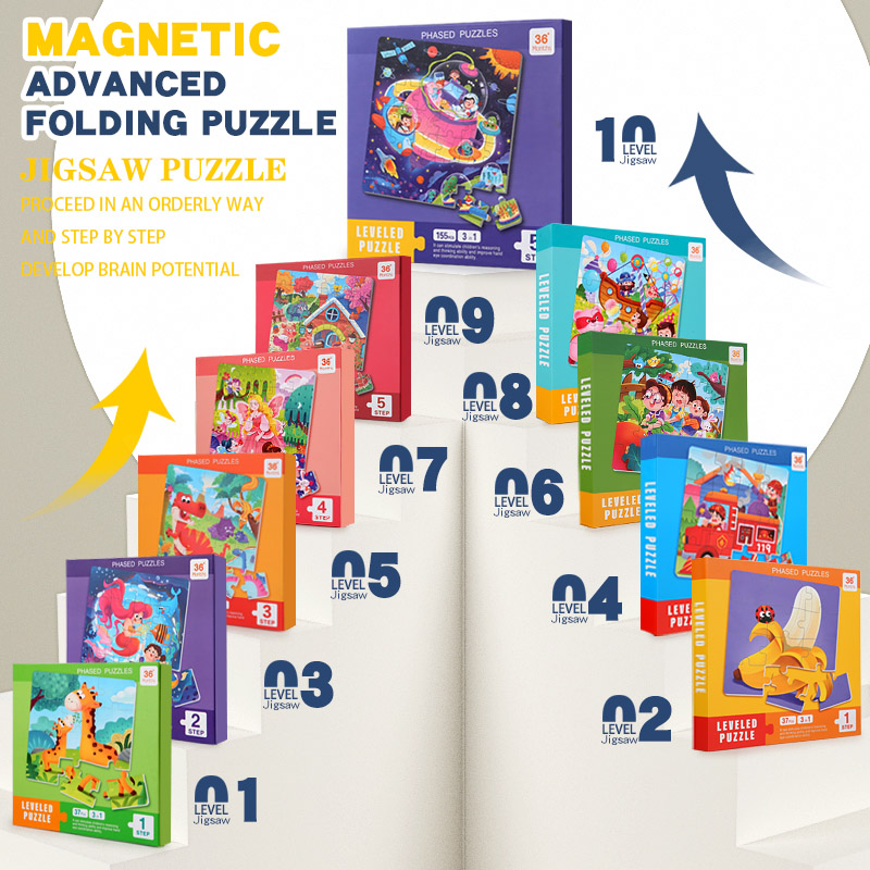 Kids Education App - Magnetyczne drewniane puzzle dla dzieci z